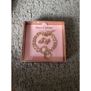 Juicy couture pink Hearts bracelet&earrings set